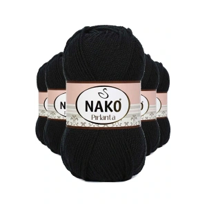 5 Adet Pırlanta Amigurumi El Örgü İpi Yünü Siyah 217