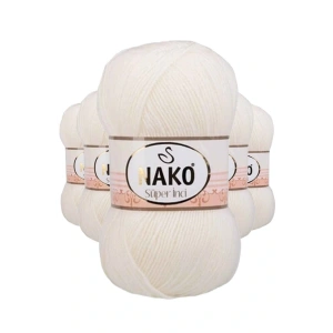 5 Adet Süper İnci El Örgü İpi 100 gr Ekru 300