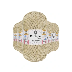 5 Adet Yumurcak Kadife El Örgü İpi Bej K856