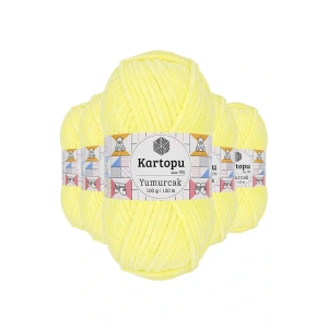 5 Adet Yumurcak Kadife El Örgü İpi Sarı K333