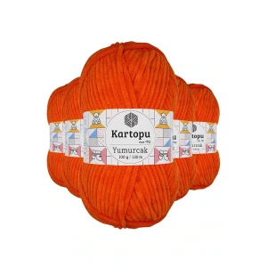 5 Adet Yumurcak Kadife El Örgü İpi Turuncu K205