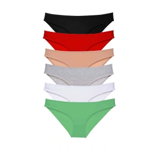 6 adet Süper Eko Set Likralı Kadın Slip Külot Renk 2