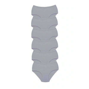 6 Adet Tutku Kadın Yüksek Bel Bato Kalın Lastik Külot Gri