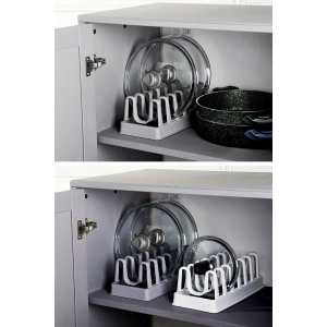 6 Bölmeli Tencere Kapak Rafı - Tencere Kapak Organizeri