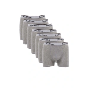 7 adet Feelline Gri Pamuklu Doğal Likralı Erkek Boxer