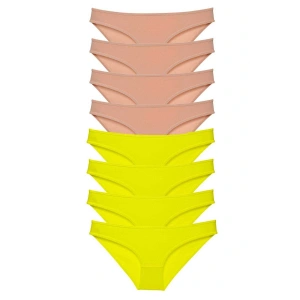 8 adet Süper Eko Set Likralı Kadın Slip Külot Sarı Ten