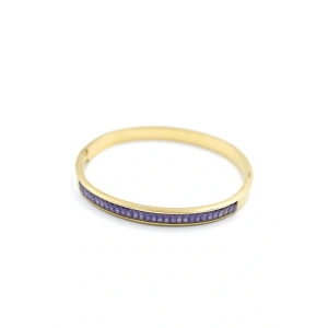 Baget Taşlı Bilezik - Mor