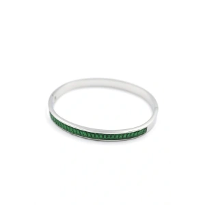 Baget Taşlı Bilezik - Yeşil