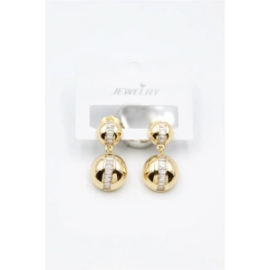 Baget Taşlı Küpe - Altın