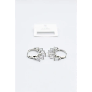 Baget Taşlı Shakira Küpe - Gümüş