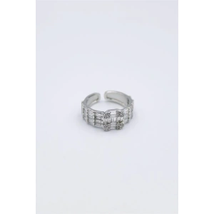 Baget Taşlı Yüzük - Gümüş