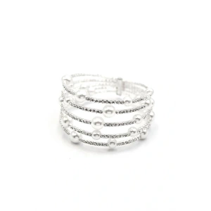 Beş Sıra İncili Su Yolu Bileklik - Gümüş