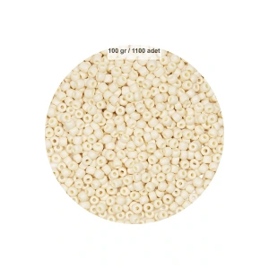 Beyaz Renk 4 mm Yaklaşık 1100 adet / 100 gram Cam Boncuk Oya Yazma Bileklik ve Kolye