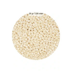 Beyaz Renk 4 mm Yaklaşık 220 adet/20 gram Cam Boncuk Oya Yazma Bileklik ve Kolye