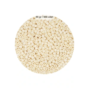 Beyaz Renk 4 mm Yaklaşık 660 adet / 60 gram Cam Boncuk Oya Yazma Bileklik ve Kolye