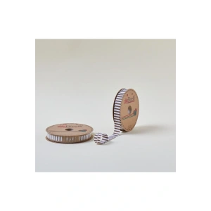 Biye Kalın Çizgili Katlı F05 Kahverengi 2 cm 25 Metre %65 Koton %35 Polyester