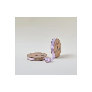 Biye Kalın Çizgili Katlı F07 Gül Kurusu 2 cm 25 Metre %65 Koton %35 Polyester