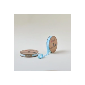 Biye Kalın Çizgili Katlı F09 Turkuaz 2 cm 25 Metre %65 Koton %35 Polyester