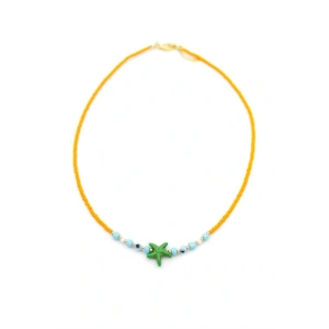 Boncuk Deniz Yıldzı Kolye - Turuncu