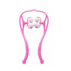 Boyun Bacak Ayak Bel Masaj Aleti Çok Fonksiyonlu Manuel 4 Tekerlekli - Pembe