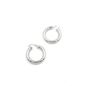 Büyük Boy Halka Küpe - Gümüş