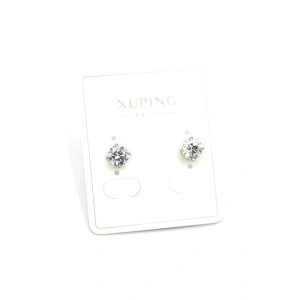 Büyük Boy Tek Taş Küpe - Gümüş