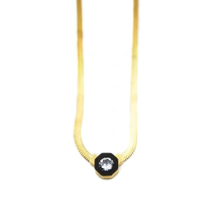 Çağla İtalyan Zincir Çelik Kolye - Altın