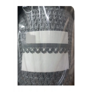 Çamaşır Lastiği Dantelli 1 cm 1 Metre Gri