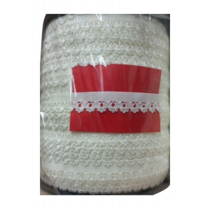 Çamaşır Lastiği Dantelli 1 cm 1 Metre Kırık Beyaz