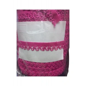 Çamaşır Lastiği Dantelli 1 cm 75 Metre 1 Top Fuşya