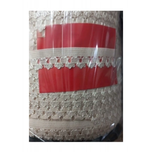 Çamaşır Lastiği Dantelli 1 cm 75 Metre 1 Top Krem