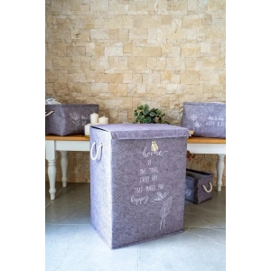 Çamaşır Sepeti - Eşya Saklama Kutusu Keçe - Mega Boy