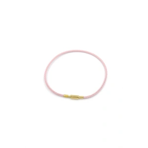 Çelik Hasır İp Bileklik - Pembe