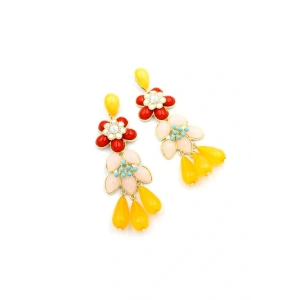 Çiçek Küpe - Kırmızı