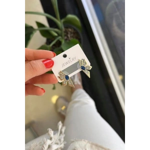 Çiçek Küpe - Mavi