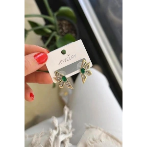 Çiçek Küpe - Yeşil