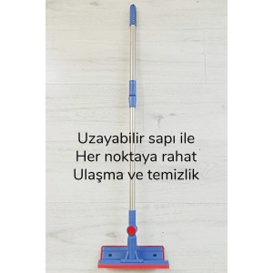 Çok Amaçlı Cam Silme Fırçası - Silikon Uçlu Çekçek - Tüy Toplayıcı Döner Başlıklı
