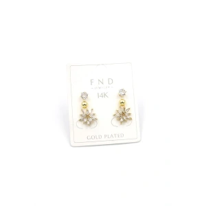 Çoklu Çiçek Küpe - Altın