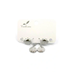 Çoklu Deniz Kabuğu Küpe - Gümüş