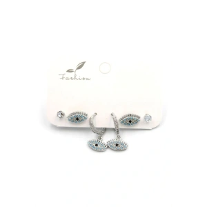 Çoklu Göz Küpe - Gümüş