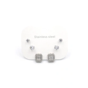 Çoklu Taşlı Küpe - Gümüş