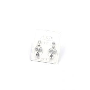 Çoklu Taşlı Küpe - Gümüş