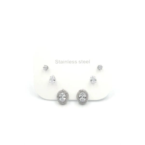 Çoklu Taşlı Küpe - Gümüş