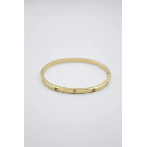 CRT Model Taşlı İnce  Bilezik - Altın