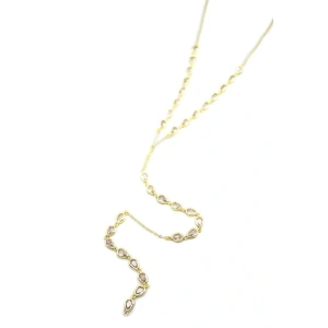 Damla Taşlı Y Kolye - Altın