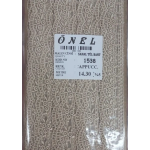 Dantel Polyester Sanal Tül Bant Cappucino 14,30 Metre En 6 cm ON-1538-C