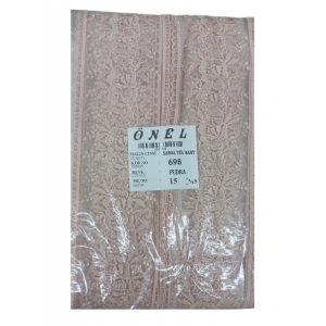 Dantel Polyester Sanal Tül Bant Pudra 15 Metre En 6 cm ON-698-PU