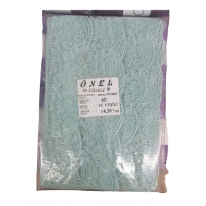 Dantel Polyester Sanal Tül Bant Su Yeşili 14,30 Metre En 6 cm ON-60-SY
