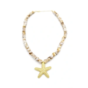 Deniz Kabuklu Yıldız Kolye - Altın
