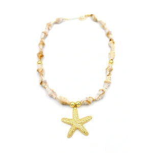 Deniz Kabuklu Yıldız Kolye - Altın